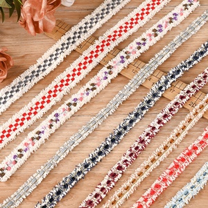Accessoires <span class=keywords><strong>de</strong></span> garniture tissée <span class=keywords><strong>de</strong></span> style ethnique faits à la main avec <span class=keywords><strong>perles</strong></span> <span class=keywords><strong>de</strong></span> sequins en coquillage pour vêtements, vêtements d'intérieur, chapeaux, garniture en dentelle <span class=keywords><strong>de</strong></span> coton personnalisée - Product Image 5