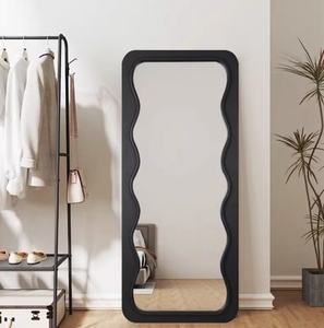 Miroir d'habillage personnalisé de pleine longueur mi-ancien ménage tenture murale en bois debout moderne pour magasin de vêtements verre - Product Image 2
