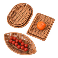 Plastiek geweven minimalistische fruitmand/snackbak voor hotels, restaurants, KTV/bars, noten- en frietmand, snackopbergbak