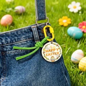 Portachiavi Personalizzato Promozionale per Pasqua con Corda da Arrampicata, Portachiavi Personalizzato in Acrilico a Forma di Coniglio Pasquale - Product Image 5