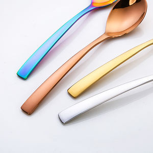 Cucchiaio da Dessert colorato riutilizzabile per bambini in acciaio inossidabile per caffè cucchiaini d'oro gelato commestibile cucchiaino da caffè - Product Image 4