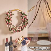 45 Realistische Kunstbloemen Rozenranken, Kleine Pioenroos Ranken Langdurig Houdbaar voor Bruiloft Wanddecoratie Plafonddecoratie
