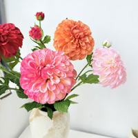 Bunga Dahlia Buatan 2 Tangkai untuk Dekorasi Pernikahan dan Pesta, Latar Belakang Dekoratif, Rangkaian Bunga Hias untuk Ruang Tamu Rumah