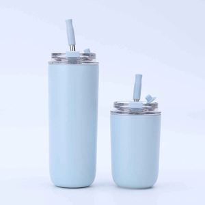 Stainless Steel Tumbler With Straw Double Wall Vacuum Insulated Travel Mug Minimalist Design Multiple Colors Available - Product Image 4