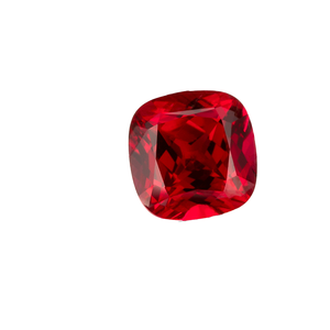 Pierre de rubis synthétique de laboratoire de 12x12 mm, taille Asscher, rouge sang de pigeon, traitée thermiquement, avec des fissures et des inclusions mineures, pierre précieuse - Product Image 1