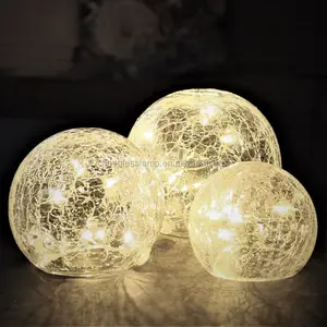Round 19Inch Crackle Glass Ball Lamp Shade Lighting Cover for Table Lamp Floor Lamp