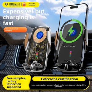 <span class=keywords><strong>Support</strong></span> de téléphone pour <span class=keywords><strong>voiture</strong></span> F28 avec chargeur sans fil, <span class=keywords><strong>ouverture</strong></span>/fermeture <span class=keywords><strong>automatique</strong></span>, fixation sur grille d'aération, <span class=keywords><strong>support</strong></span> de navigation - Product Image 5