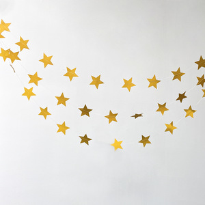 Colorido estrella de cinco puntas flor Banner coche costura oro cebolla perla papel cumpleaños fiesta decoraciones para un año cien - Product Image 4
