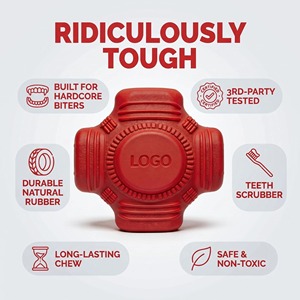 Jouet à mâcher indestructible personnalisé pour <span class=keywords><strong>chien</strong></span>, jouet durable pour chiens agressifs, sûr, non toxique, en caoutchouc naturel - Product Image 4