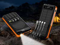 Banco de Energía Solar Portátil de 10000mAh, Cargador Inalámbrico Magnético, Batería Externa de Carga Rápida
