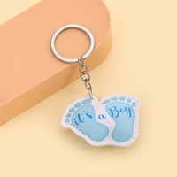 Porte-clés en cuir PU 3D mignon pour la Saint-Valentin avec enregistrement vocal numérique et empreintes de petits pieds rembourrées