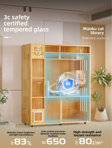 Gabinete para Gatos Tres en Uno de Madera Maciza Moderna y Lujosa, Casa para Gatos + Almacenamiento + Rascador en Uno - Product Image 5