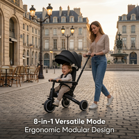 Prix d'usine OEM ODM, poussette modulaire en aluminium 8-en-1, alternative au tricycle pour bébé, avec siège certifié EN1888:2018+A1:2022