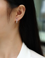 Boucles d'oreilles créoles en argent sterling 925 avec moissanite taille princesse pour femme, boucles d'oreilles huggie en moissanite serties en canal