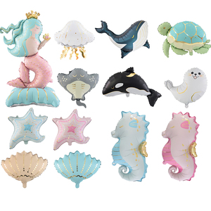 Palloncini in Foil Opaco Serie Animali Marini, Decorazioni per Feste di Compleanno, Accessori per Feste Hawaiane, Palloncini <span class=keywords><strong>a</strong></span> Forma di Conchiglia e Balena per Elio - Product Image 2