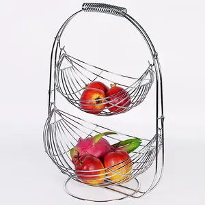 Küchen anzeige Produkt 2 Tier Wire Mesh Obstschale Obstkorb