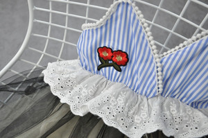 Produits les plus vendus Vêtements pour enfants coréens Robes rayées pour filles - Product Image 4