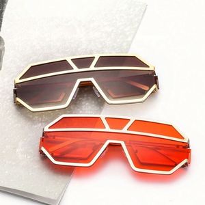 Gafas de Sol de Moda Retro de Lujo con Marco Grande para Mujer, Gafas de Sol con Marco Grande y Degradado, Gafas de Sol de Metal Extra Grandes para Hombre y Mujer 2021 - Product Image 5