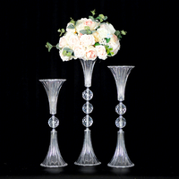 Vase décoratif de mariage en acrylique transparent de style trompette, de haute qualité et très vendu, ornement de table moderne