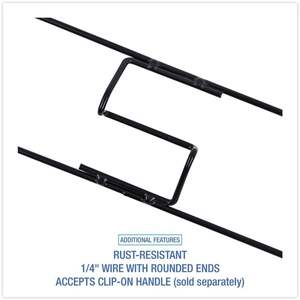 Mopa industrial Boardwalk BWK1436 con clip para sujeción, cesta rectangular de plástico negro y mango de limpieza para cabezal de mopa de tela - Product Image 5