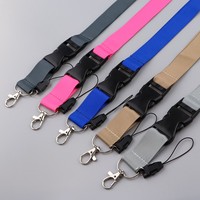 Lanière en polyester unie vierge avec boucle de sécurité, personnalisable par sublimation, avec porte-badge d'identification – Vente en gros