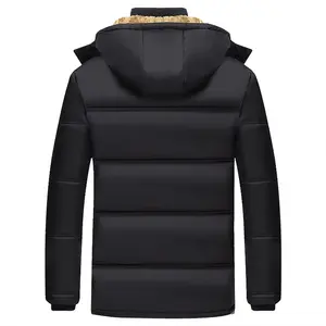 Wholesale Mens Windproof Puffer Jacket With Fleece Hood Custom Outdoor Winter Coats Jacket For Men