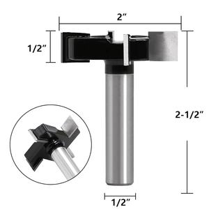 Mèches de toupie de surface Spoilboard tige de 1/2 ", embouts de raboteuse à 4 cannelures à pointe en carbure, diamètre de coupe de 2". Coupe Flycutter pour aplatir et raboter les plaques - Product Image 2
