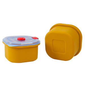 Square Silicone Lunch Box With Lid Durable Light Travel Food Storage Container Bento Box Portable Outdoor Use - Product Image 4