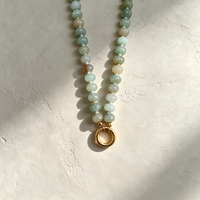 Collier en pierre naturelle en gros avec fermoir en acier inoxydable plaqué or 18 carats, réglable, bijoux perlés en pierre naturelle pour femme, cadeau