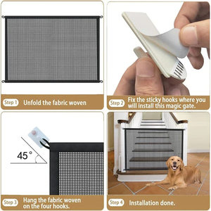 Barrière pour animaux de compagnie clôture Portable respirant maille escaliers cuisine entrée <span class=keywords><strong>porte</strong></span> intérieure chiens séparation garde isolé bébé crochets parc - Product Image 4