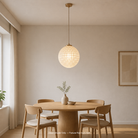 Abat-jour en verre gaufré Espere, soufflé à la main en verre sodocalcique, anti-éblouissement, pour lampe suspendue ou de table