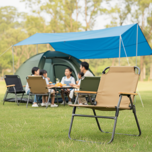 Chaise pliante Kermit extra large en fer avec accoudoirs, mobilier d'extérieur pour <span class=keywords><strong>camping</strong></span>, plage, pique-nique, pêche - Offre Spéciale - Product Image 3