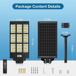 Lámpara Solar LED para Exteriores de Plástico ABS IP65 con Control Remoto de 600W-2000W - Product Image 6