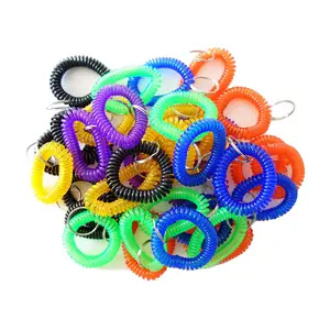 Spring Wrist Coil Keychain EVA Wristband Stretchable Spiral Bracelet Key Chain