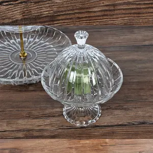 Bases para Tartas de Dos Niveles, Redondas, Cuadradas, en Forma de Corazón de Loto, de Cristal, con Tapa, para Tartas y Pasteles - Product Image 5