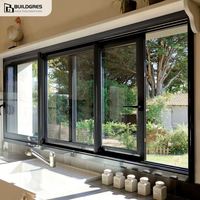 Fenêtre coulissante en alliage d'aluminium sur mesure, double vitrage trempé, insonorisée, à rupture de pont thermique pour villa et maison résidentielle