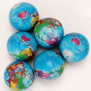 Pelota Antiestrés de Espuma de PU con Logotipo Personalizado, Juguete Deportivo con Diseño de Globo Terráqueo - Product Image 1
