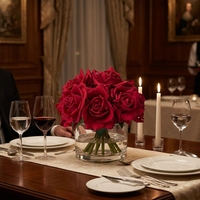 Bouquet de roses en mousse personnalisé, rouge foncé, toucher réel, centre de table de mariage, décoration intérieure en gros