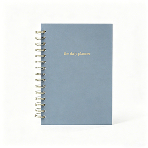 Agenda Giornaliera A5 Personalizzata con Copertina Rigida in Tessuto di Lino, 100 Fogli, Rilegatura a Spirale, Settimanale e Mensile, Senza Data - Product Image 1