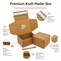Boîte d'emballage en carton ondulé personnalisée de luxe en papier kraft avec bande auto-adhésive, boîtes d'expédition de voyage avec sac en papier