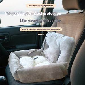 เบาะนั่งในรถสำหรับสุนัขแบบพกพา คุณภาพพรีเมียม ลายสี่เหลี่ยมหรูหรา ปลอดภัย นุ่มสบาย ใช้ได้ทุกฤดู - Product Image 4