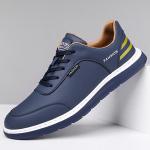 Chaussures de marche pour hommes tendance, bout rond, tige synthétique, semelle extérieure en caoutchouc antidérapante, doublure en maille, à lacets, pour l'automne - Product Image 1