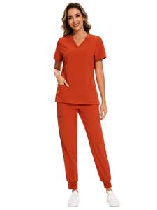 Conjunto de uniformes para mujer-Uniformes naturales Conjunto de exfoliación para correr elástico fresco para mujer con tamaños regulares y pequeños - Product Image 6