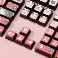 XDA Profile PBT Dye Sublimation Keycap Set Red Black Anime Style Custom Keycaps for Mechanical Keyboard