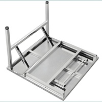 Table de Repas Carrée Pliante en Acier Inoxydable, Table de Mariage Pliable et Portable pour Extérieur/Intérieur, Maison, Restaurant, Banquet