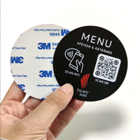 Étiquette personnalisée avec code QR, carte PVC avec menu NFC et puce NTAG215, communication RFID 13,56 MHz pour restaurant et magasin