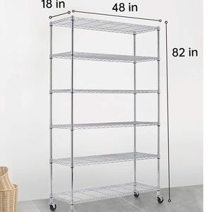 מצופה אבקה כרום מתכוונן אישור <span class=keywords><strong>Nsf</strong></span> מדפי רשת תיל עם גלגלים - Product Image 3