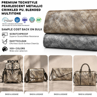 Cuir PU froissé nacré métallisé de qualité supérieure, inspiré de la technologie, avec dégradé de couleurs, pour sacs, chaussures de plage et chaussures décontractées tendance