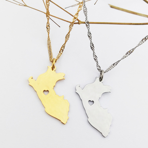 Collar con colgante <span class=keywords><strong>de</strong></span> mapa <span class=keywords><strong>de</strong></span> Perú chapado en oro <span class=keywords><strong>de</strong></span> 18 quilates, conjunto <span class=keywords><strong>de</strong></span> joyería <span class=keywords><strong>de</strong></span> acero inoxidable, último collar <span class=keywords><strong>de</strong></span> mapa <span class=keywords><strong>de</strong></span> Perú, venta al por mayor, Joyeria Acero Inoxidabl - Product Image 5