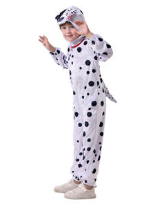 Costume de chien à poils longs à taches mignon pour enfants, <span class=keywords><strong>Dalmatien</strong></span>, pour <span class=keywords><strong>Halloween</strong></span>, jeux de rôle, spectacles, adorable tenue de cosplay pour enfants - Product Image 2